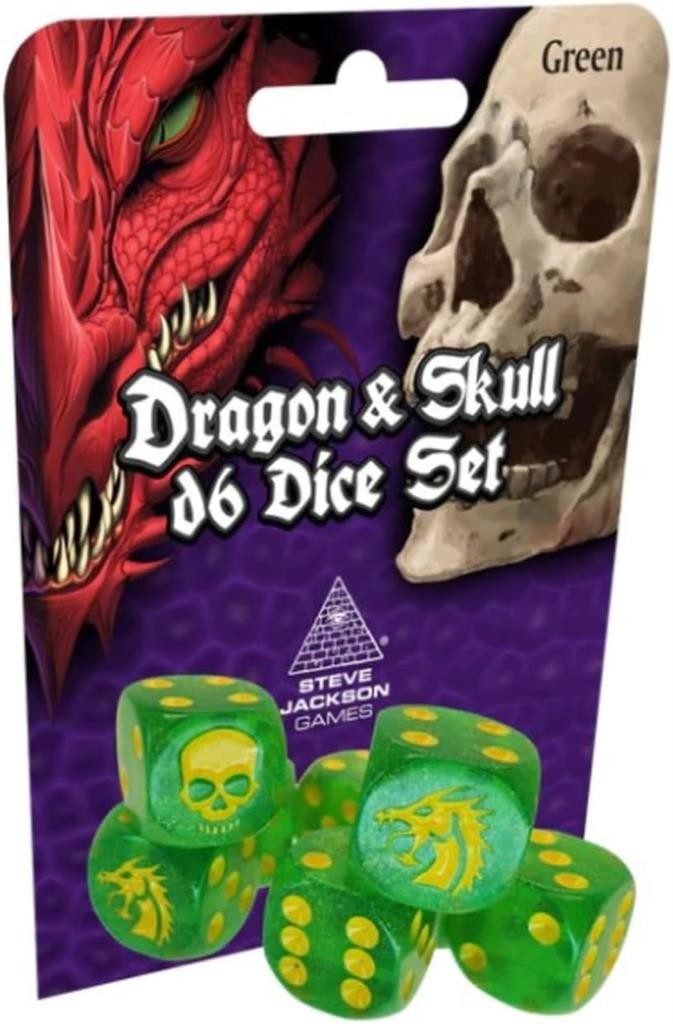 Steve Jackson Games Dragon & Skull Würfel Pack Green Glitter