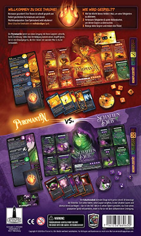 Dice Throne: Pyromantin vs. Schattendieb