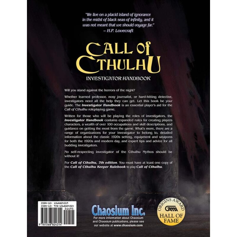 Call of Cthulhu Investigator Handbook (7th ed.) Hardcover - EN