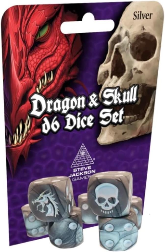 Steve Jackson Games Dragon & Skull Würfel Pack Silver
